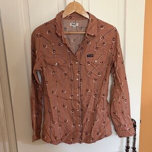 Wrangler Tan Horseshoe Print Shirt